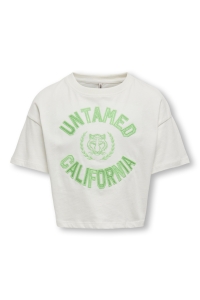 ONLY KOGVILLA S/S SPORT TOP BOX JRS cloud dancer/california