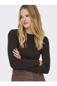 ONLY ONLRILEY O-NECK L/S TOP JRS NOOS black coffee