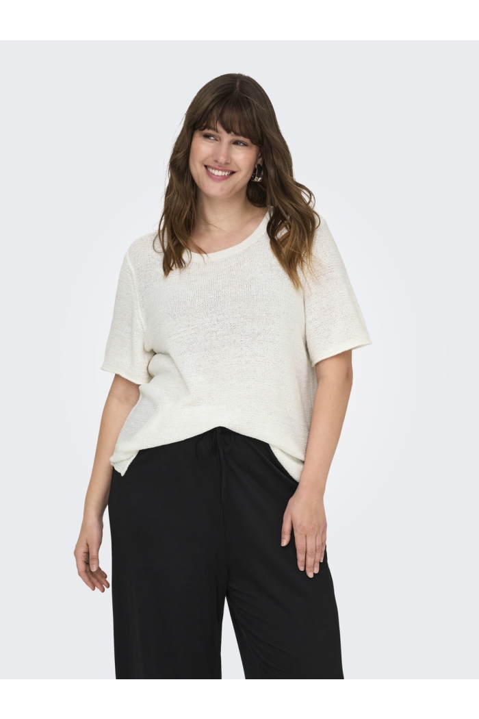 Carmakoma CARSUNNY S/S PULLOVER KNT cloud dancer