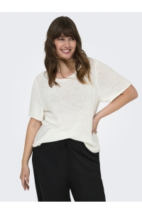 Carmakoma CARSUNNY S/S PULLOVER KNT cloud dancer