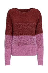 ONLY ONLMAIKA LS BOATNECK CC KNT syrah/twisted super pink