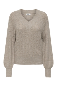 ONLY ONLLUCILLA LS GLITTER V-NECK KNT string/dtm glitter