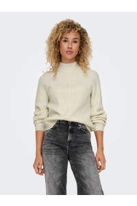 ONLY ONLKATIA LS DETAIL HIGHNECK KNT whitecap gray/melange