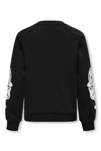 ONLY KOGEASTON LIFE L/S EMBROIDERY SWT black/cloud dancer