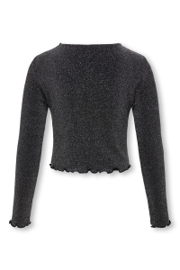 ONLY KOGQUEEN L/S GLITTER TOP BF JRS black/w. silver