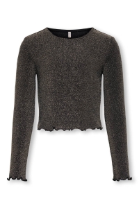 ONLY KOGQUEEN L/S GLITTER TOP BF JRS black/bronze