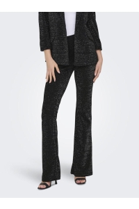 ONLY ONLPAIGE-ALYA HW GLIT FLARED PANT T: black/w. silver lurex