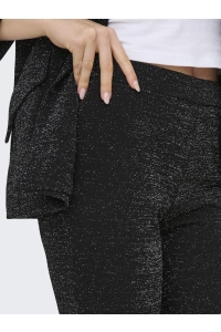 ONLY ONLPAIGE-ALYA HW GLIT FLARED PANT T: black/w. silver lurex
