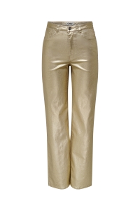 ONLY ONLJUICY-VIV HW W METAL COATED PANT: gold colour