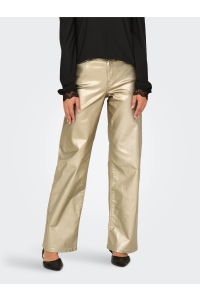 ONLY ONLJUICY-VIV HW W METAL COATED PANT: gold colour