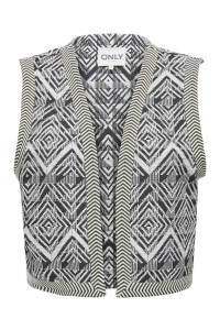 ONLY ONLLILAH S/L JAQUARD VEST PNT CS pumice stone/black pattern