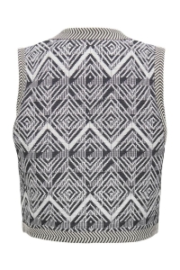 ONLY ONLLILAH S/L JAQUARD VEST PNT CS pumice stone/black pattern