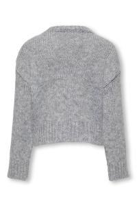 ONLY KOGMARIE LS O-NECK SHORT KNT light grey melange