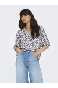 ONLY ONLRAYA 3/4 SHIRT WVN NOOS night sky/ocean graphic