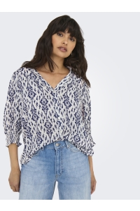 ONLY ONLRAYA 3/4 SHIRT WVN NOOS night sky/ocean graphic