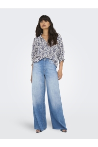 ONLY ONLRAYA 3/4 SHIRT WVN NOOS night sky/ocean graphic