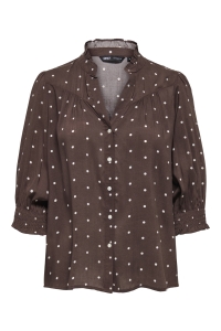 ONLY ONLRAYA 3/4 SHIRT WVN NOOS deep mahogany/dots