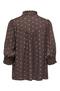 ONLY ONLRAYA 3/4 SHIRT WVN NOOS deep mahogany/dots