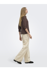 ONLY ONLRAYA 3/4 SHIRT WVN NOOS deep mahogany/dots