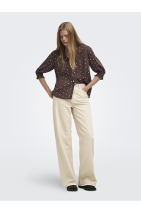 ONLY ONLRAYA 3/4 SHIRT WVN NOOS deep mahogany/dots