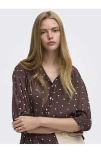 ONLY ONLRAYA 3/4 SHIRT WVN NOOS deep mahogany/dots