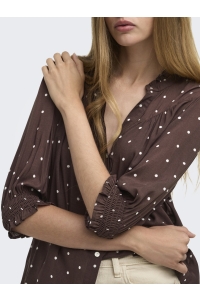 ONLY ONLRAYA 3/4 SHIRT WVN NOOS deep mahogany/dots