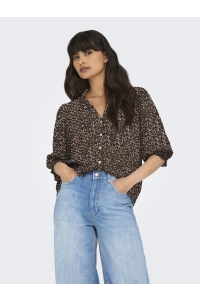 ONLY ONLRAYA 3/4 SHIRT WVN NOOS silver mink/animal