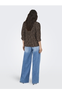 ONLY ONLRAYA 3/4 SHIRT WVN NOOS silver mink/animal
