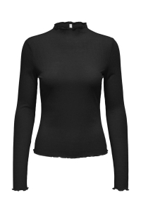 ONLY ONLRINGO LIFE L/S LETTUCE TOP JRS black