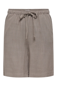 ONLY ONLSIESTA MW PULL-UP LIN BL SHORTS : walnut