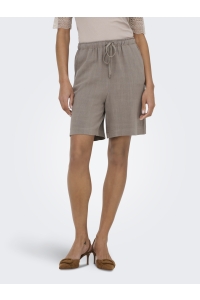 ONLY ONLSIESTA MW PULL-UP LIN BL SHORTS : walnut