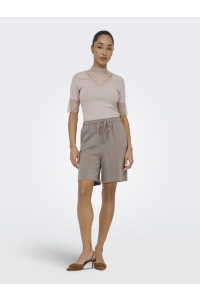 ONLY ONLSIESTA MW PULL-UP LIN BL SHORTS : walnut