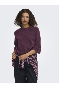 ONLY ONLSIMONI 3/4 PULLOVER KNT NOOS mauve wine/melange
