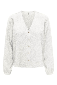 ONLY ONLSVENDA FR L/S BUTTON TOP WVN CS cloud dancer