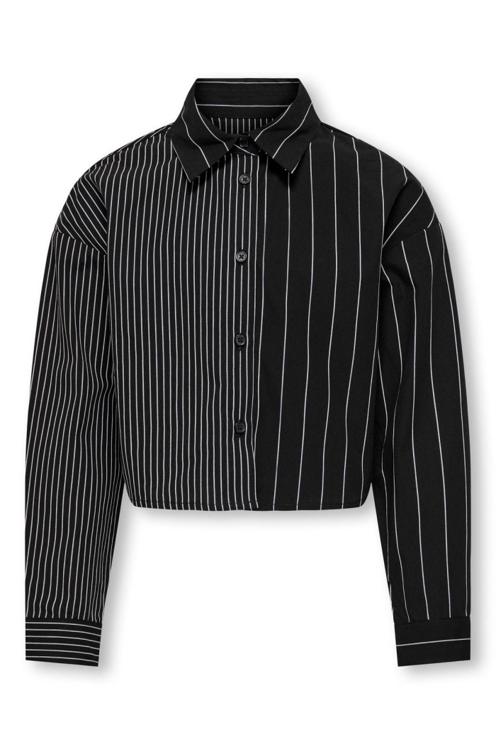 ONLY KOGGABY LS SHIRT WVN black/stripe mix with brigth whi