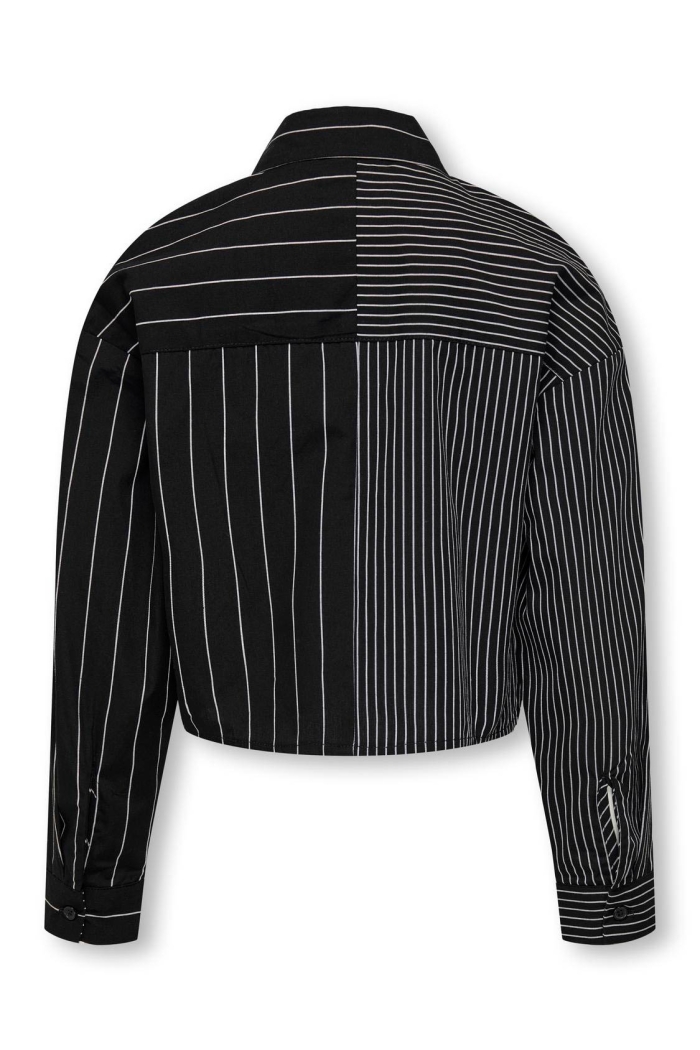 ONLY KOGGABY LS SHIRT WVN black/stripe mix with brigth whi