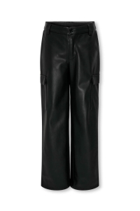ONLY KOGHERO FAUX LEATHER CARGO PANT PNT black