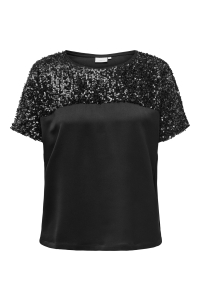 carmakoma CARRAVE S/S O-NECK TOP WVN black