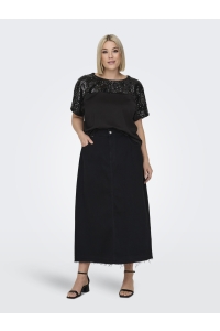 carmakoma CARRAVE S/S O-NECK TOP WVN black