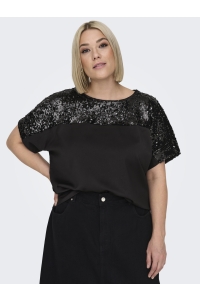 carmakoma CARRAVE S/S O-NECK TOP WVN black