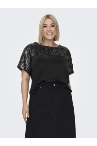 carmakoma CARRAVE S/S O-NECK TOP WVN black