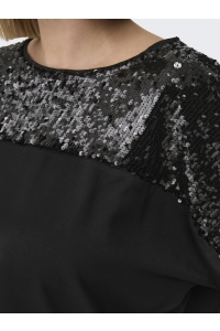 carmakoma CARRAVE S/S O-NECK TOP WVN black