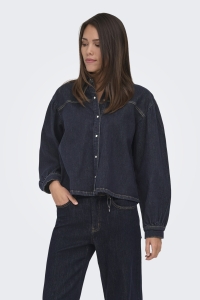 ONLY ONLNORELA LS RINSE DNM SHIRT MAE dark blue denim