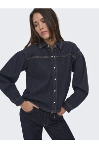 ONLY ONLNORELA LS RINSE DNM SHIRT MAE dark blue denim