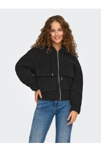 ONLY ONLTANJA TEDDY HOOD JACKET OTW NOOS black