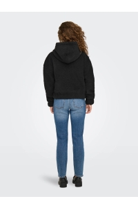 ONLY ONLTANJA TEDDY HOOD JACKET OTW NOOS black
