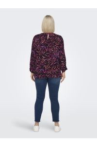 carmakoma CARNANCI LIFE 3/4 O-NECK TOP AOP black/animal reverie