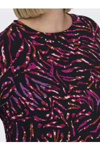 carmakoma CARNANCI LIFE 3/4 O-NECK TOP AOP black/animal reverie