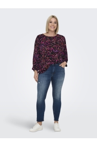 carmakoma CARNANCI LIFE 3/4 O-NECK TOP AOP black/animal reverie