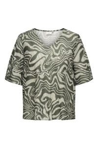 carmakoma CARITHILDA 2/4 V-NECK TOP AOP kambaba/organic strokes